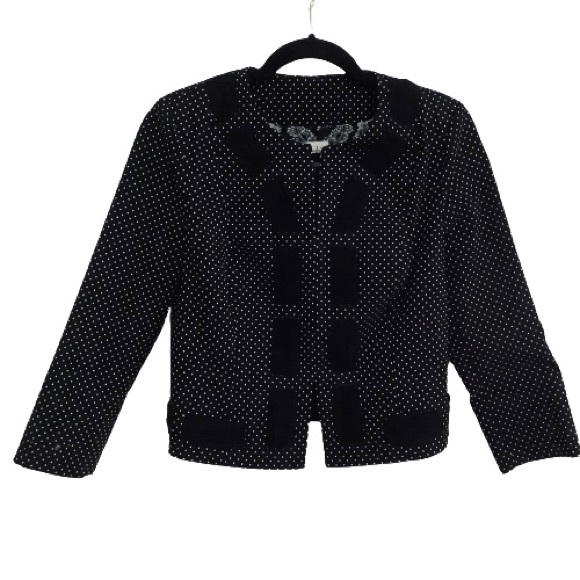 CAbi Jacket Black & White Polka Dot w/ Ribbon Size 4 - Picture 8 of 8